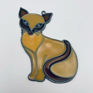 Vintage Cat Siamese Sun Catcher Window Decoration Stained Glass Style Ornament